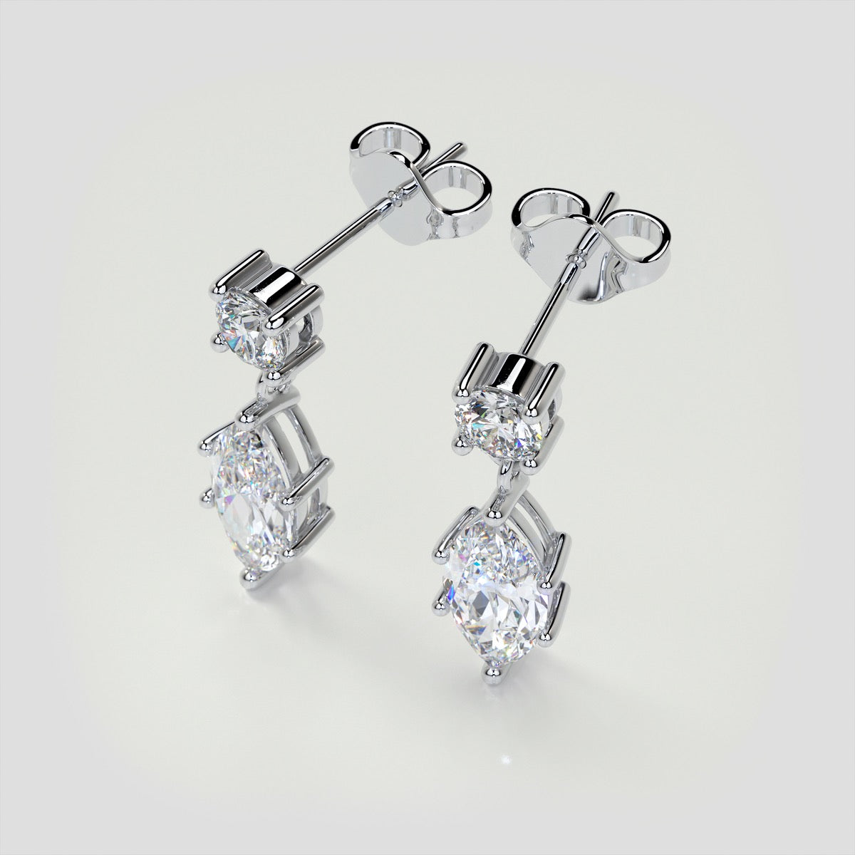 2.5CT Marquise Cut Drop Style Earrings