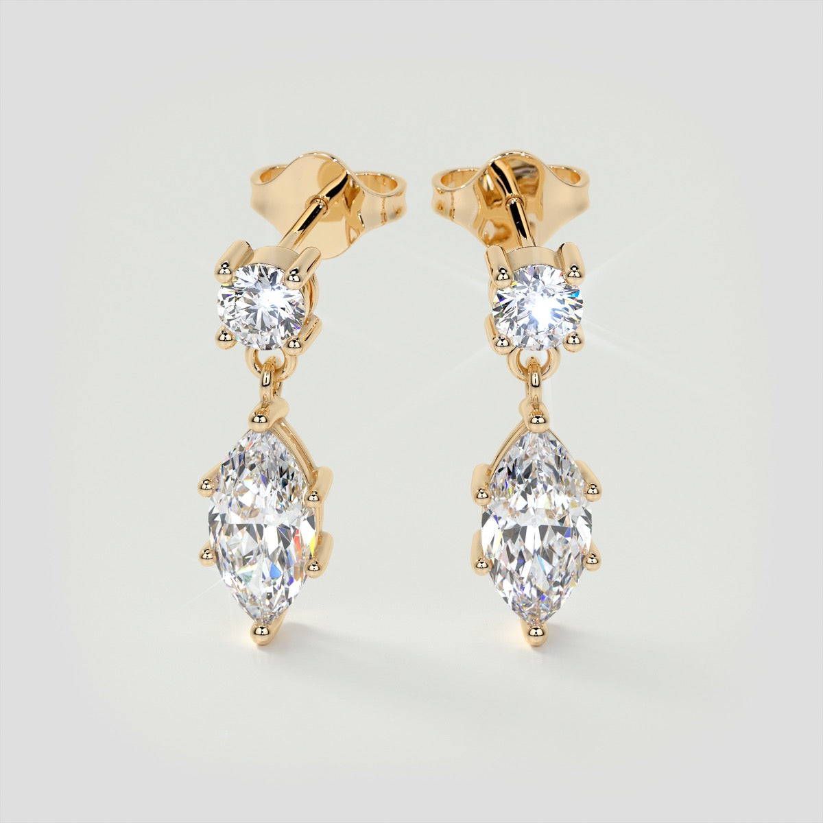2.5CT Marquise Cut Drop Style Earrings