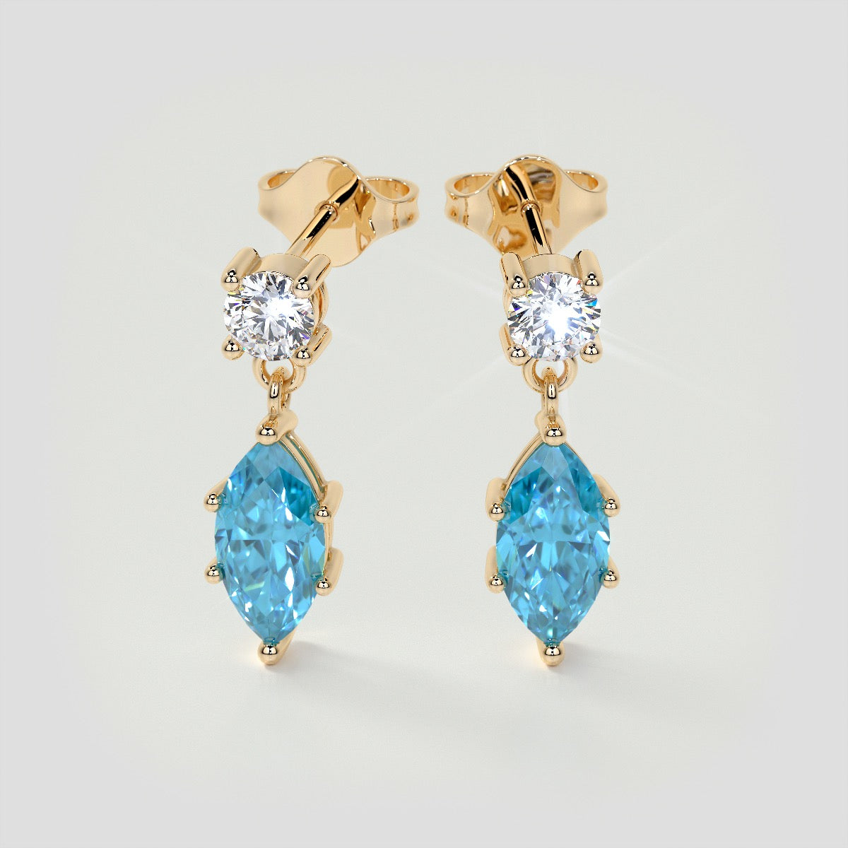 Marquise Cut Drop Style Earrings