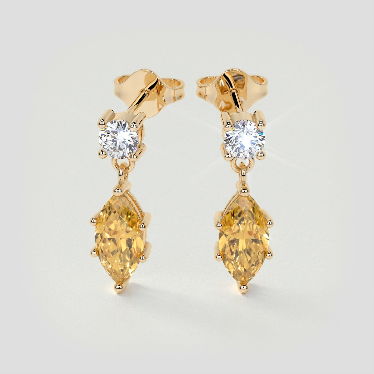 Marquise Cut Drop Style Earrings