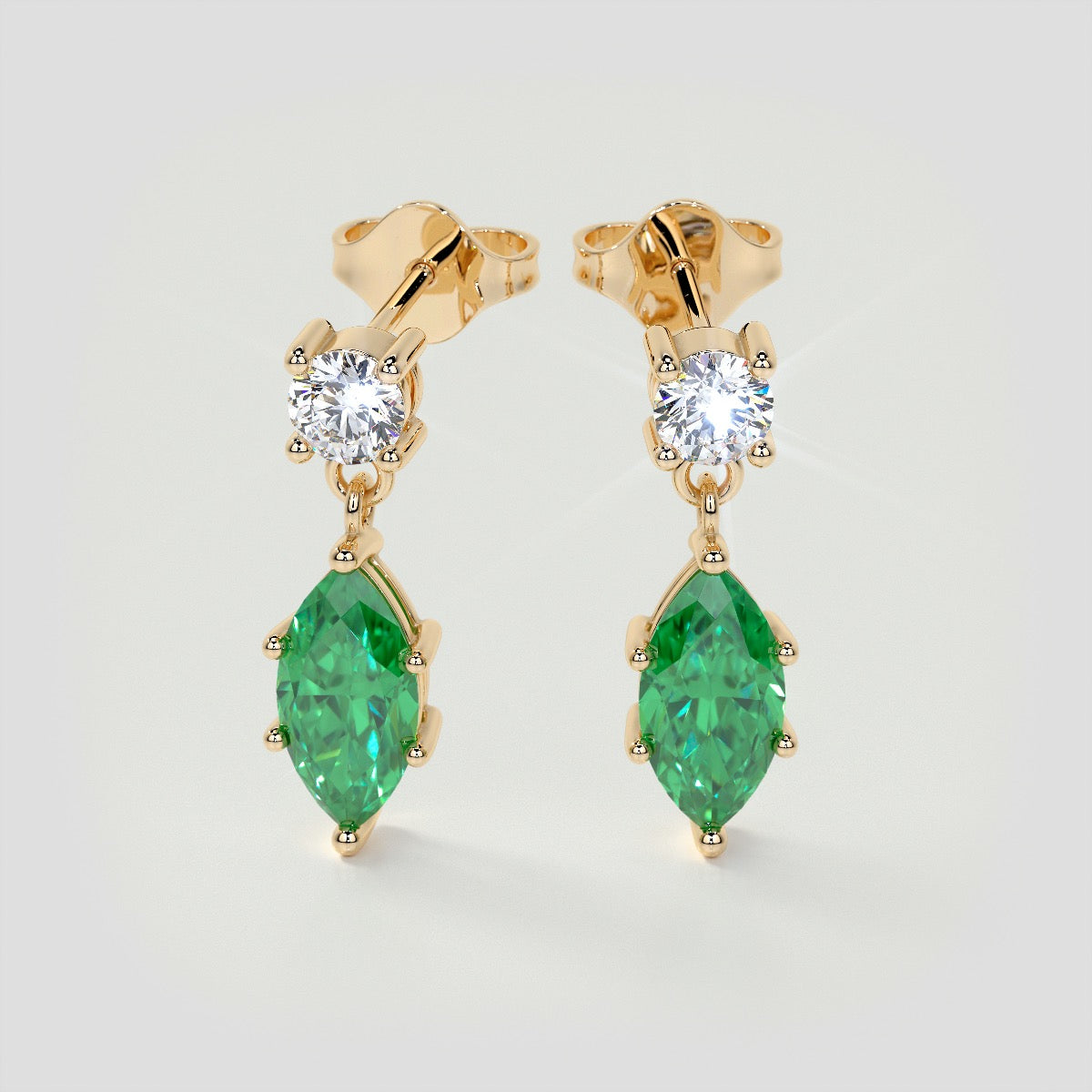 Marquise Cut Drop Style Earrings