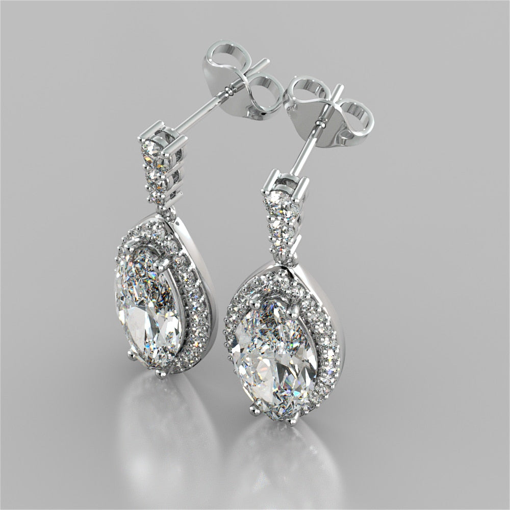 Marquise Cut Drop Style Slider Bail Earrings