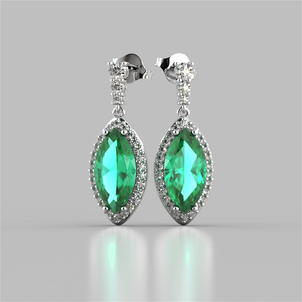 Marquise Cut Drop Style Slider Bail Earrings