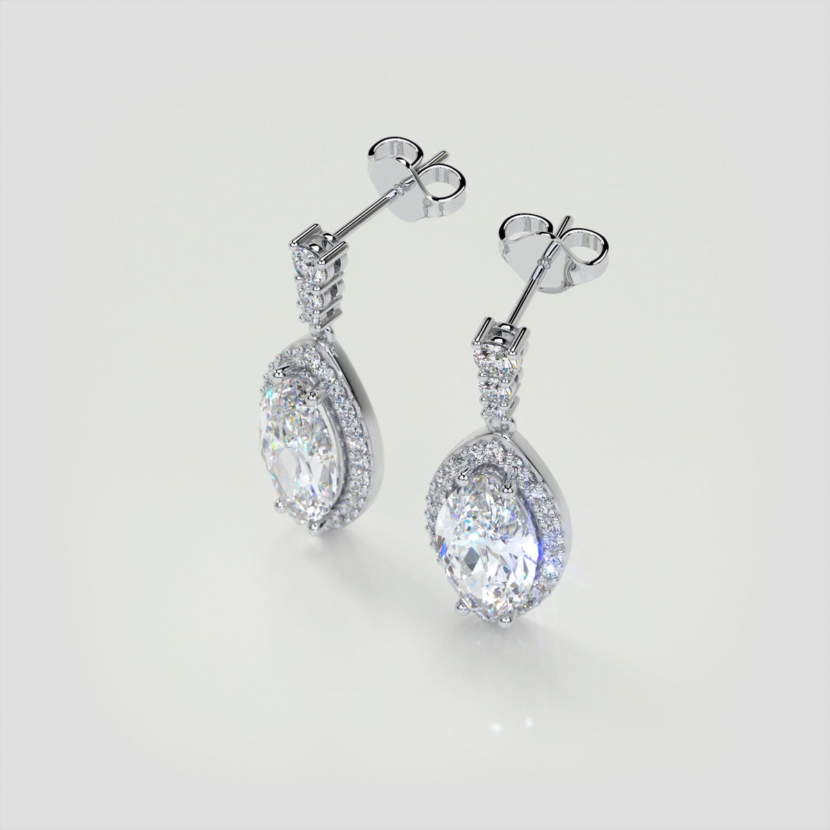 6.89CT Marquise Cut Drop Style Slider Bail Earrings Set in 925 Sterling Silver
