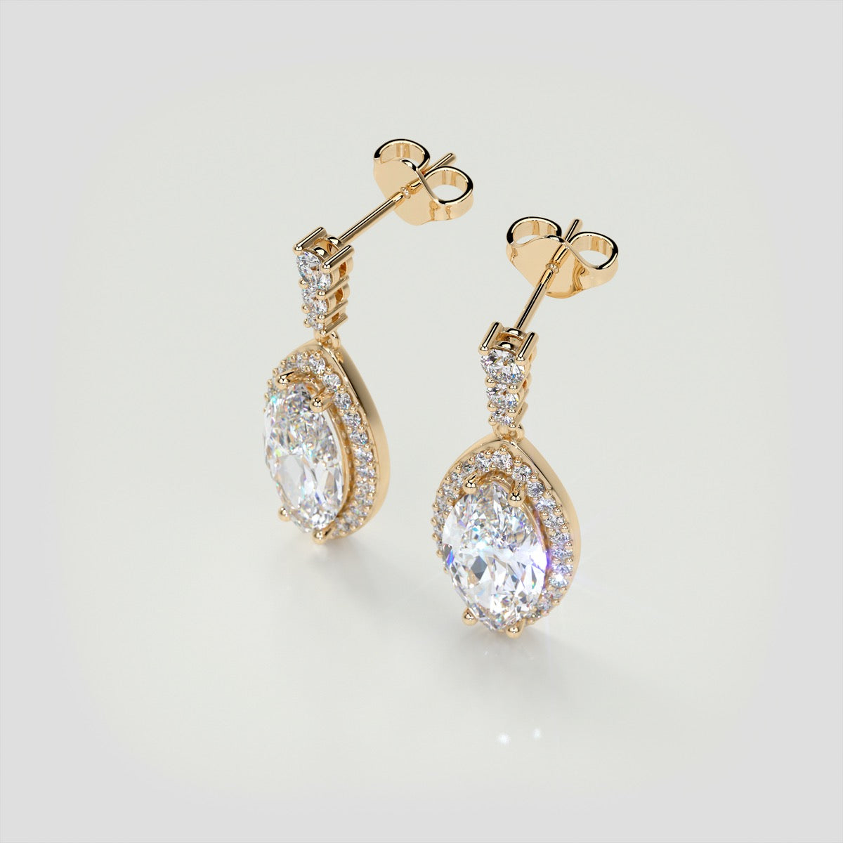 6.89CT Marquise Cut Drop Style Slider Bail Earrings Set in 925 Sterling Silver