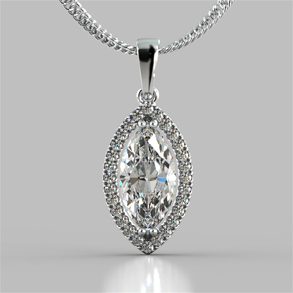 2.21CT Marquise Cut Drop Style Stud Pendant