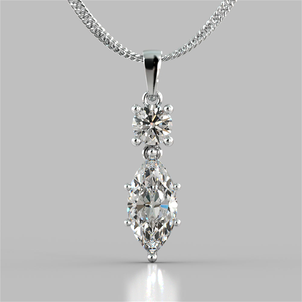 2.46CT Marquise Cut Drop Style Pendant