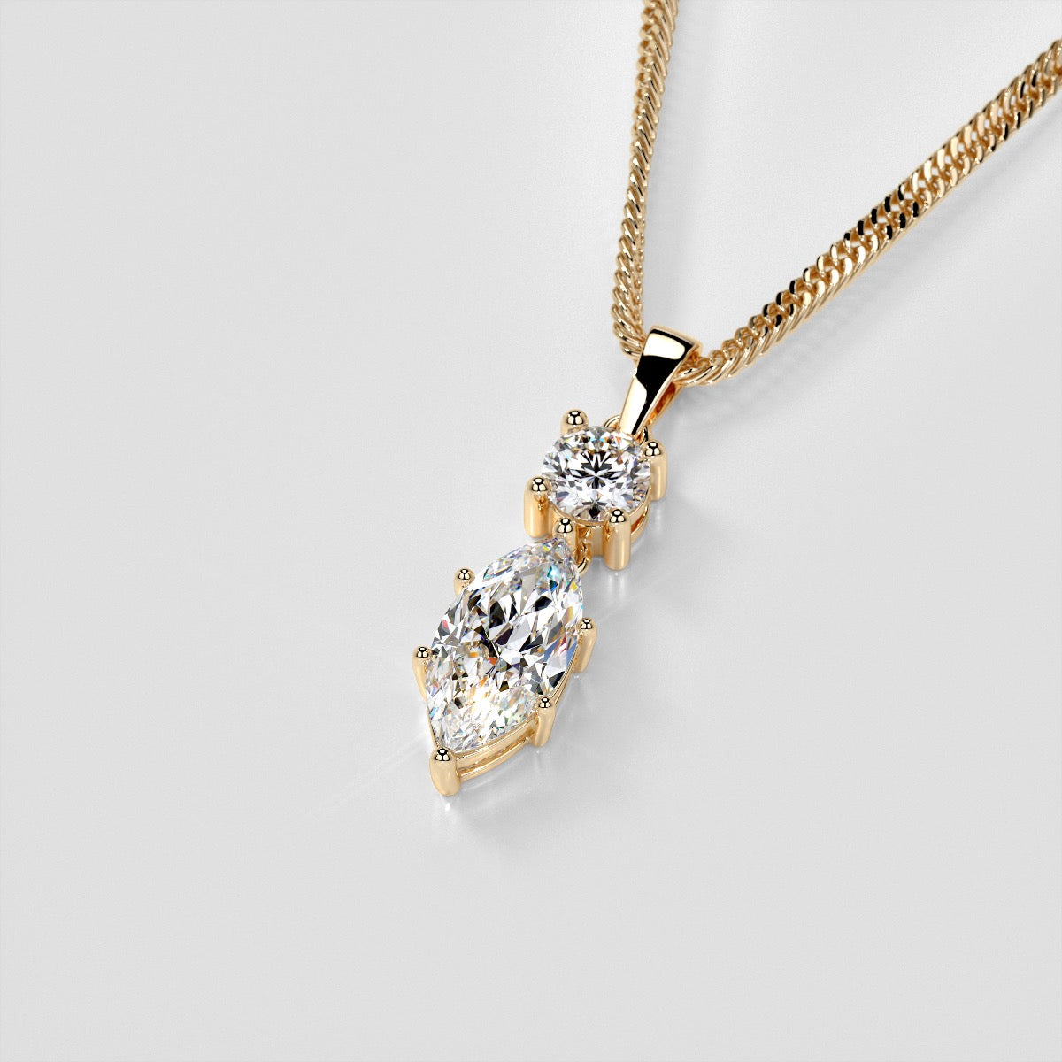2.46CT Marquise Cut Drop Style Pendant