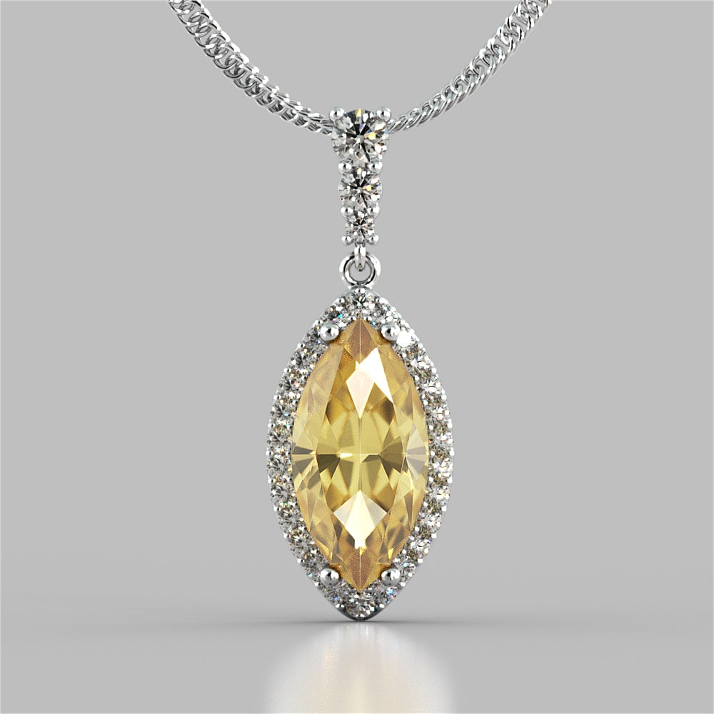 Marquise Cut Drop Style Slider Bail Pendant