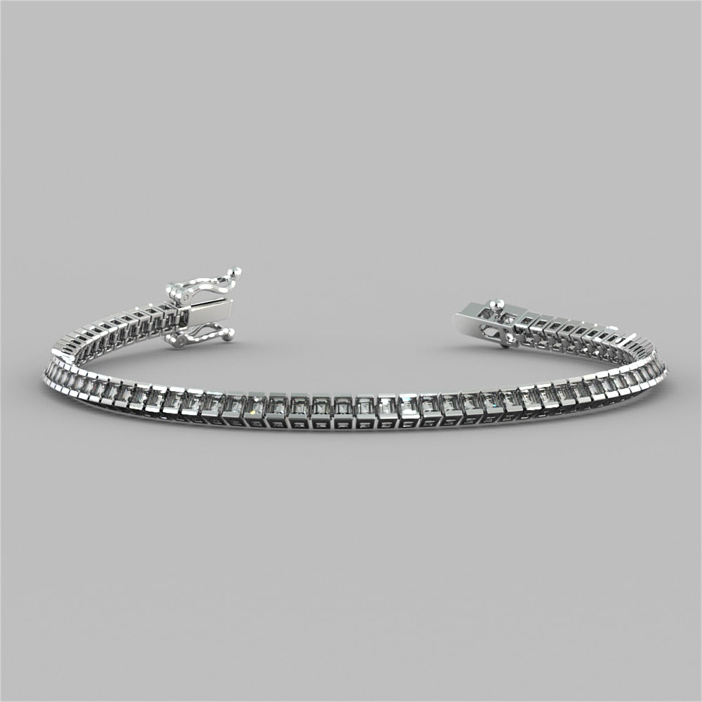 Classic Emerald Cut Tennis Bracelet in 14K Gold