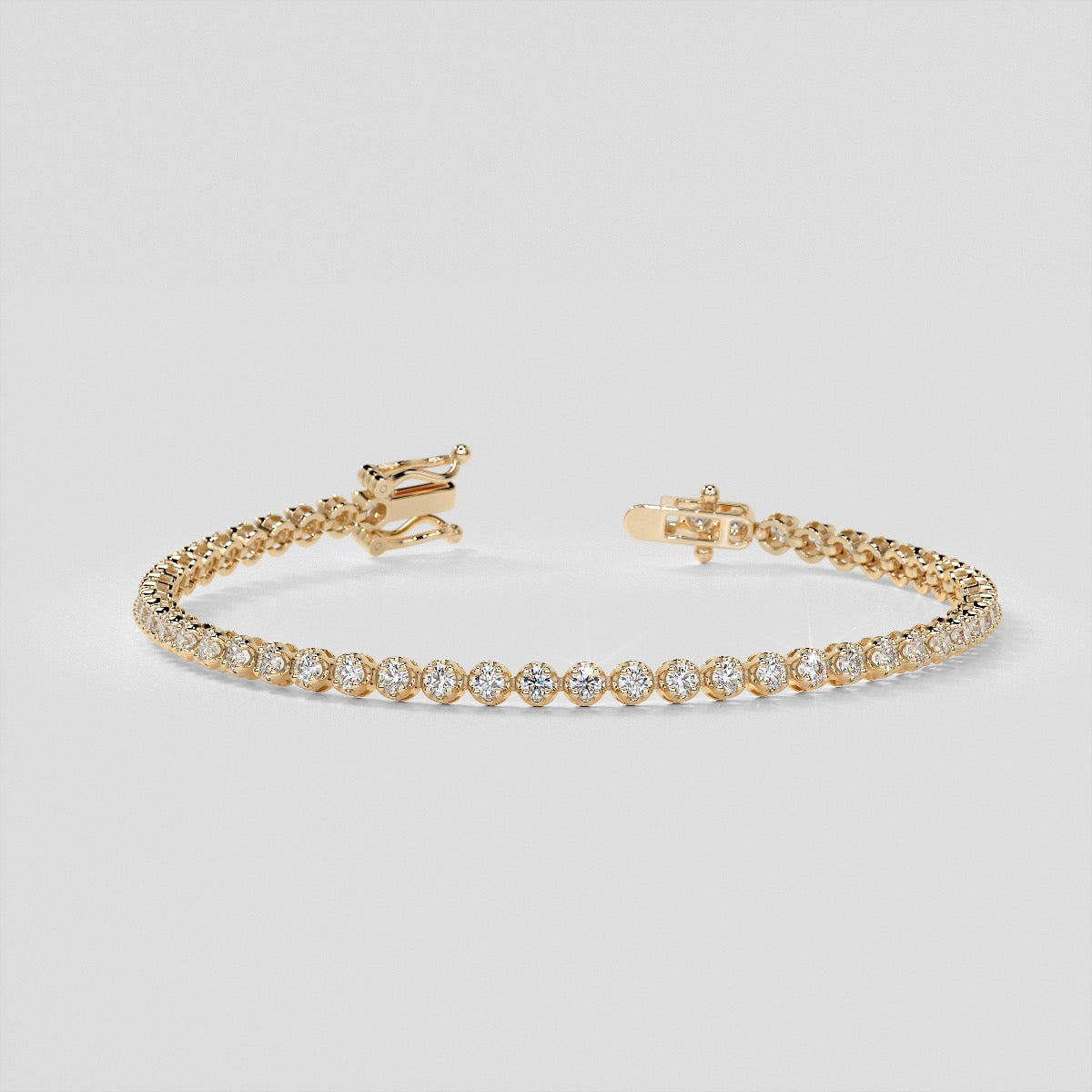 Round Cut Tennis Bracelet in 14K Gold
