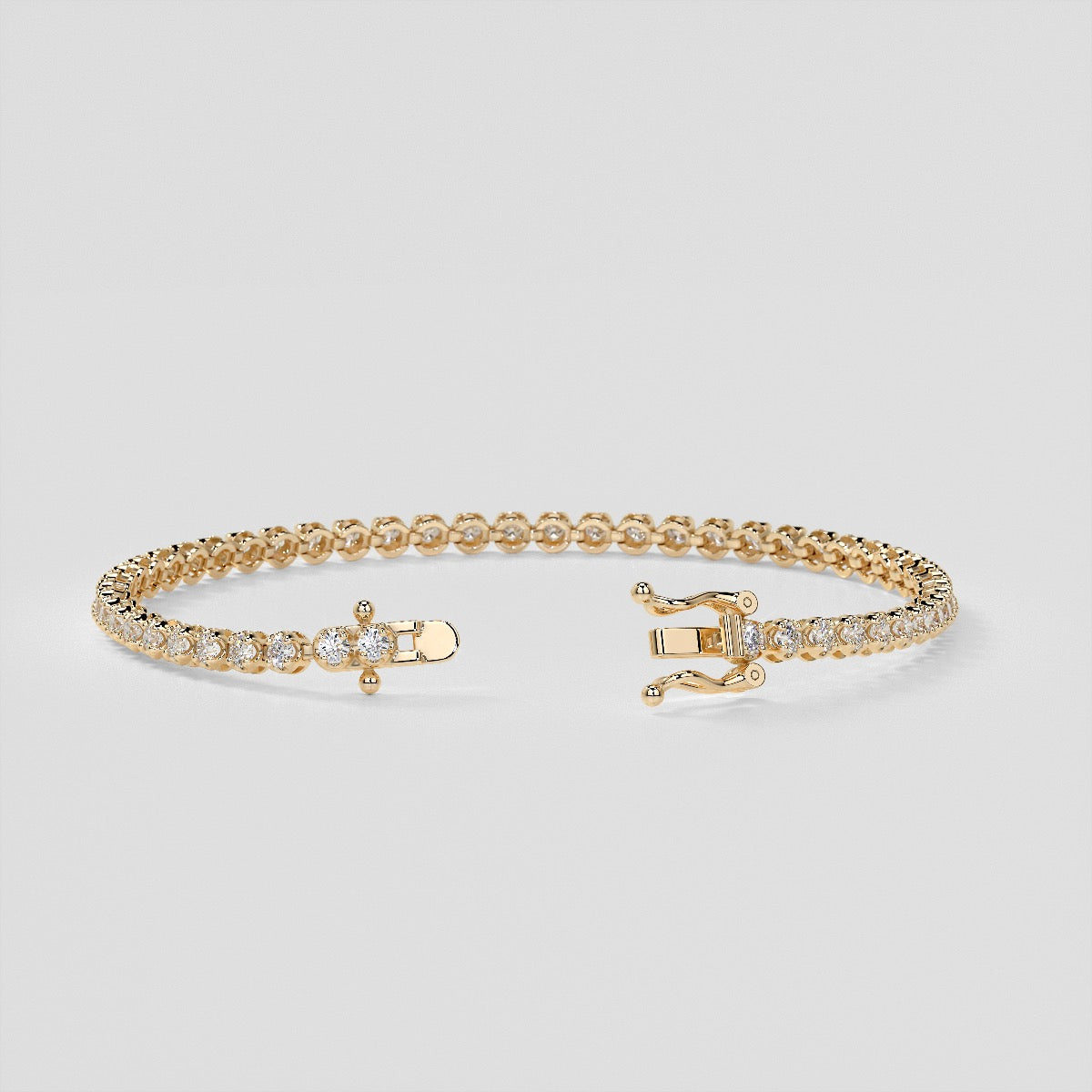 Round Cut Tennis Bracelet in 14K Gold