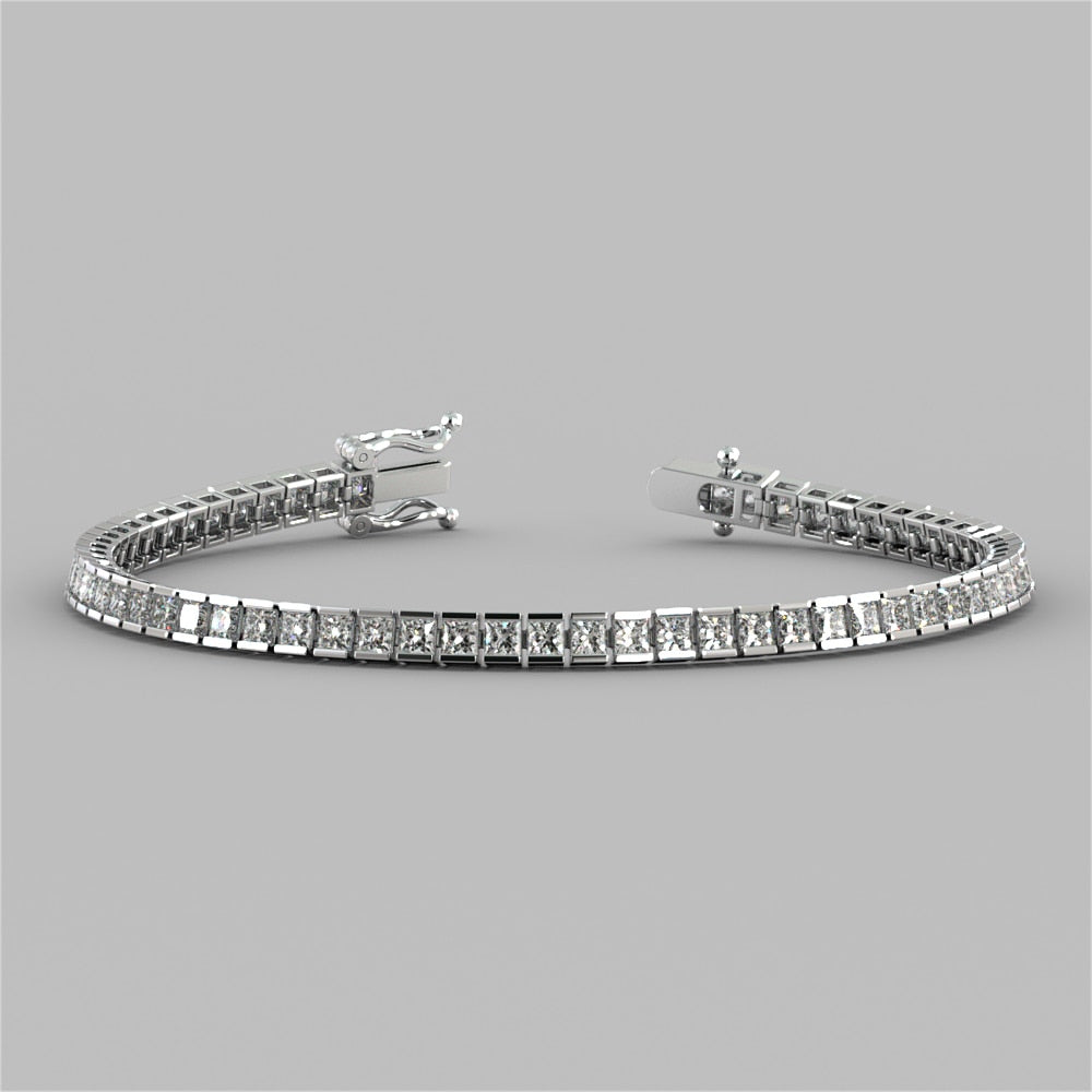 Princess Cut Tennis Bracelet in 14K Gold