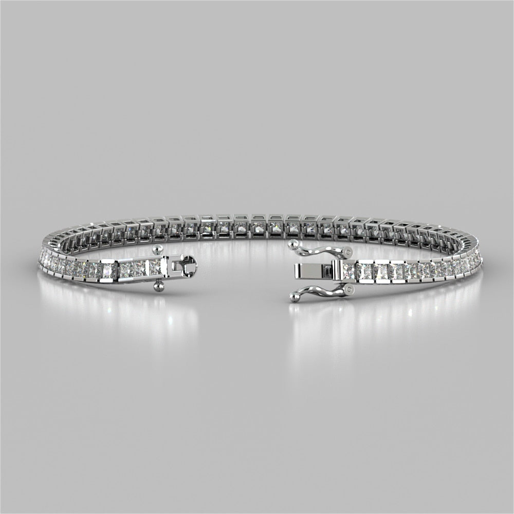 Princess Cut Tennis Bracelet in 14K Gold