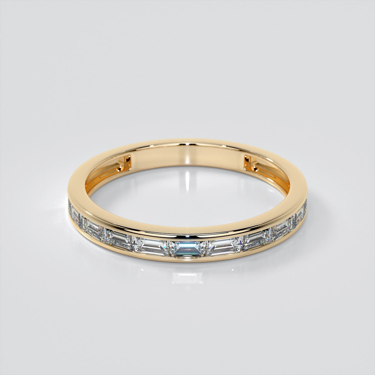 Radiant Cut Channel Baguettes Trio Wedding Set