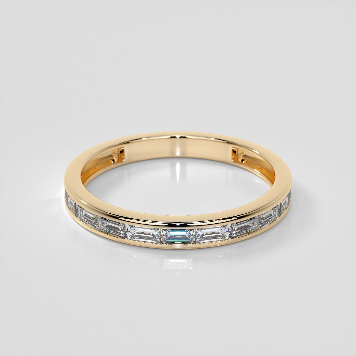 2.0CT Radiant Cut Lab Grown Channel Baguettes Engagement Ring