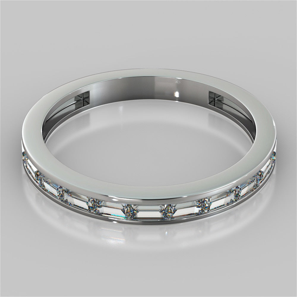 Radiant Cut Channel Baguettes Wedding Set