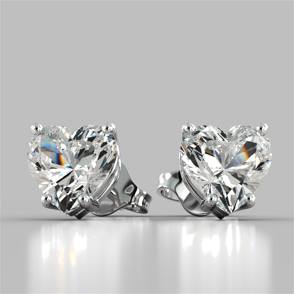 Lab Grown Diamonds Heart Shape Stud Earrings
