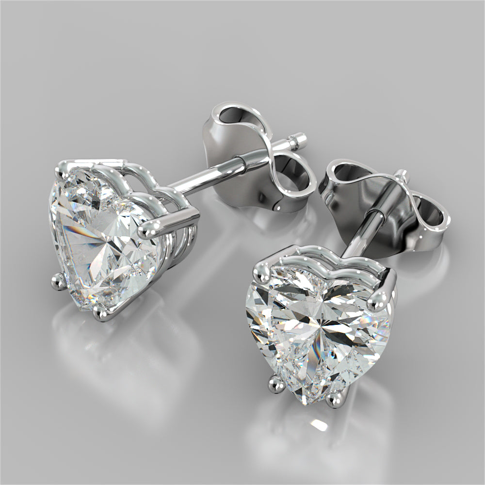 Lab Grown Diamonds Heart Shape Stud Earrings