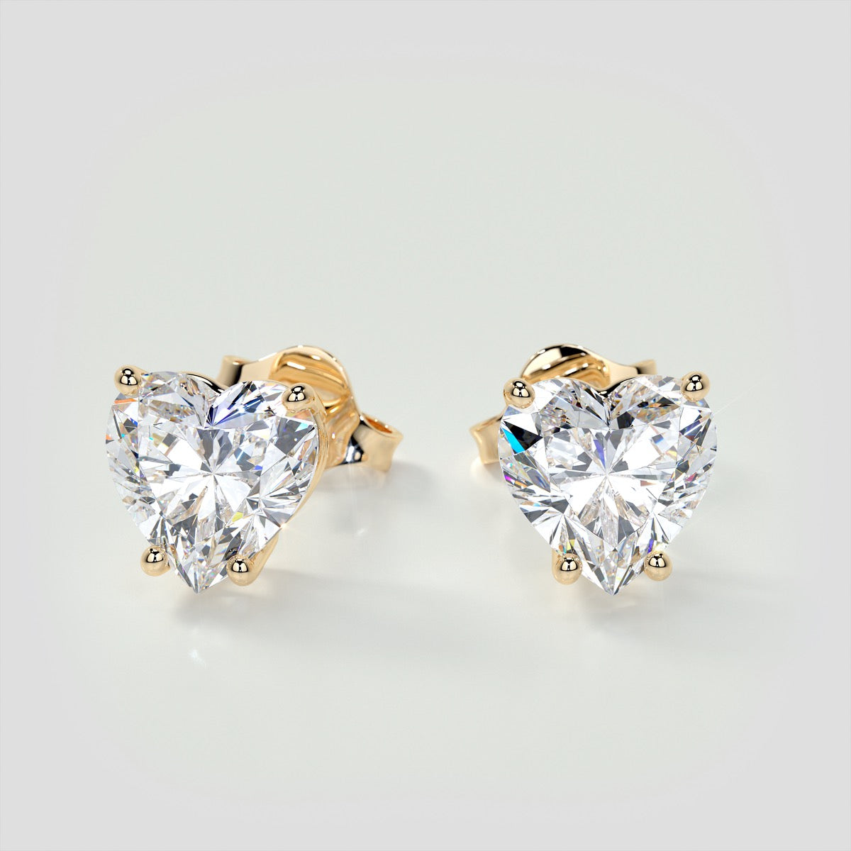 Lab Grown Diamonds Heart Shape Stud Earrings