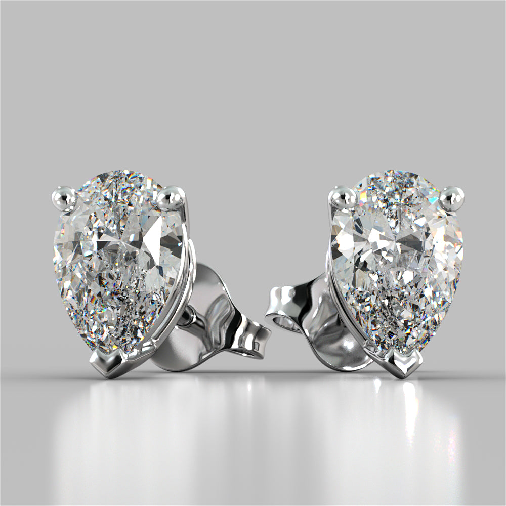 Lab Grown Diamonds Pear Cut Stud Earrings