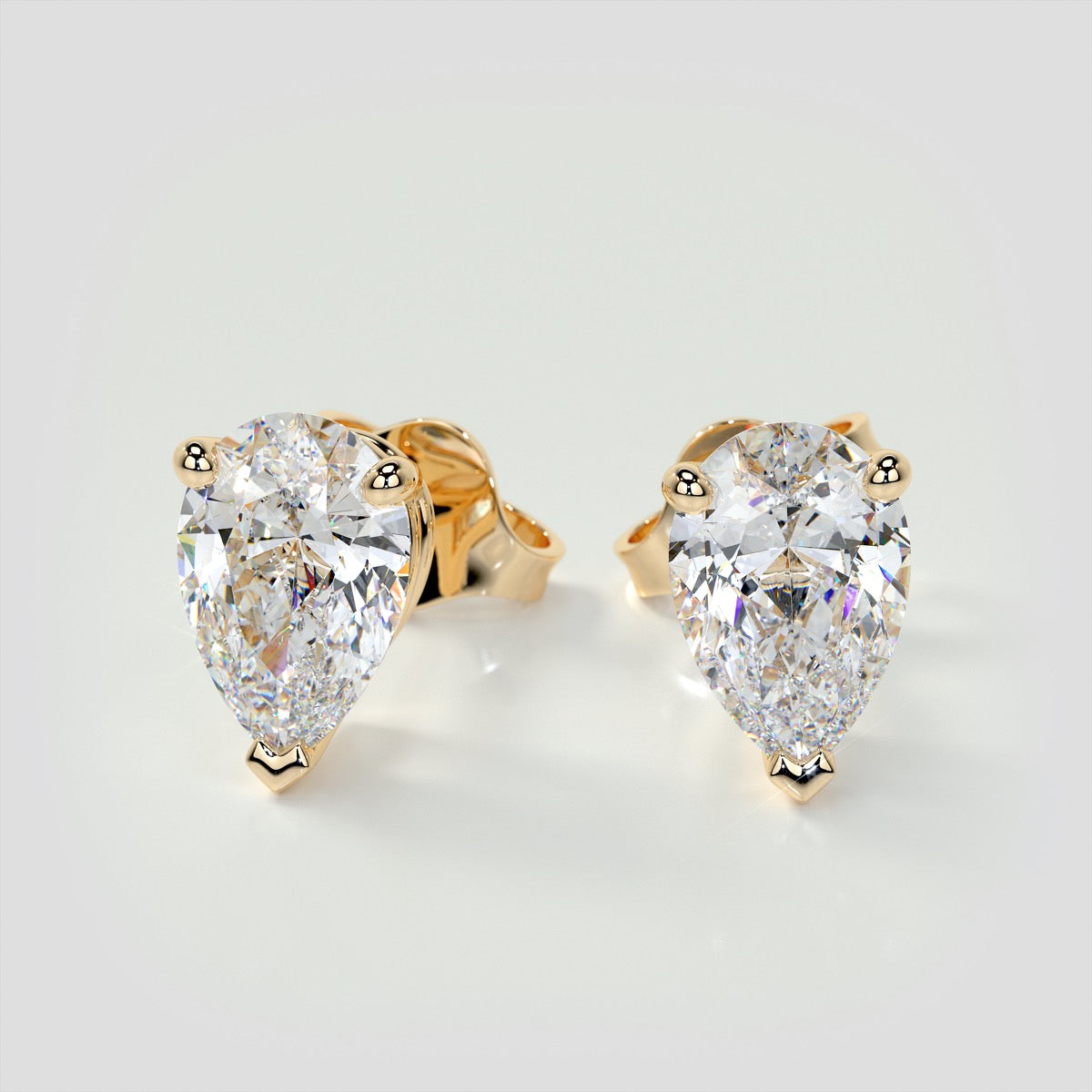 Lab Grown Diamonds Pear Cut Stud Earrings