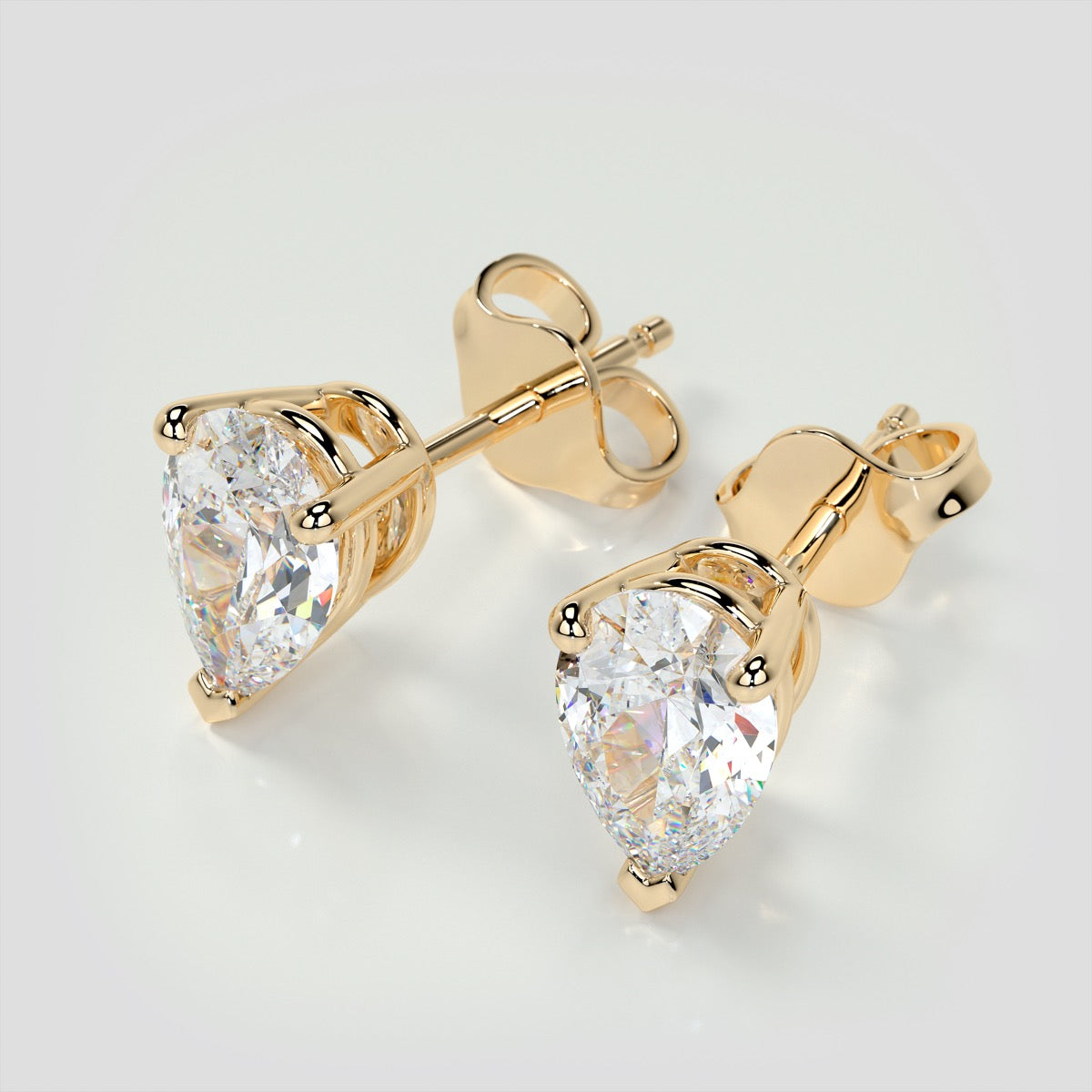 Lab Grown Diamonds Pear Cut Stud Earrings