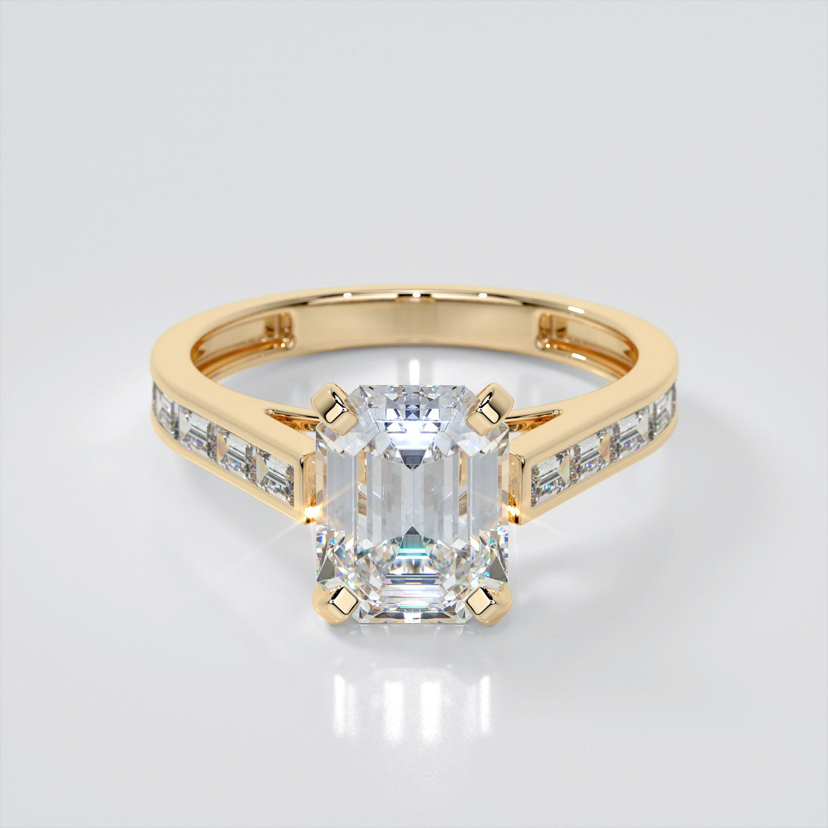 Emerald Baguettes Wedding Set