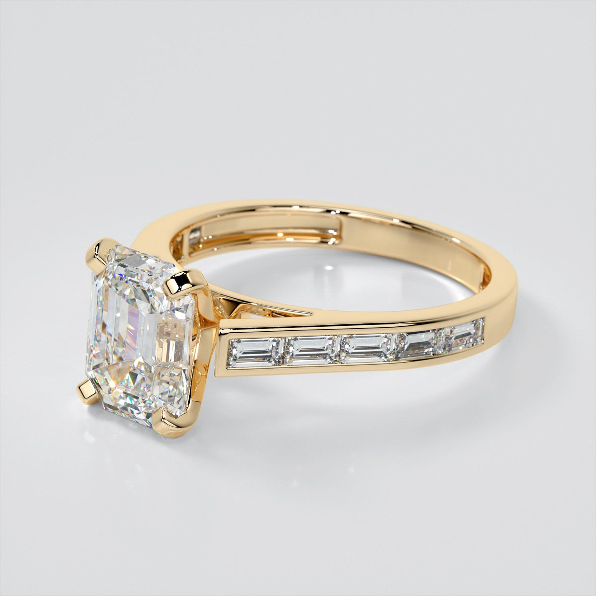 Emerald Baguettes Wedding Set