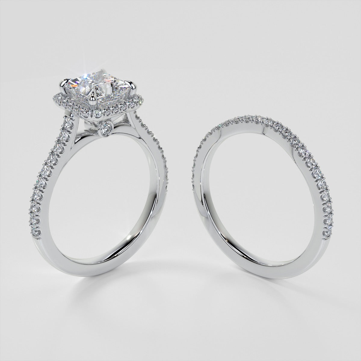 Princess Cut Halo Engagement Ring