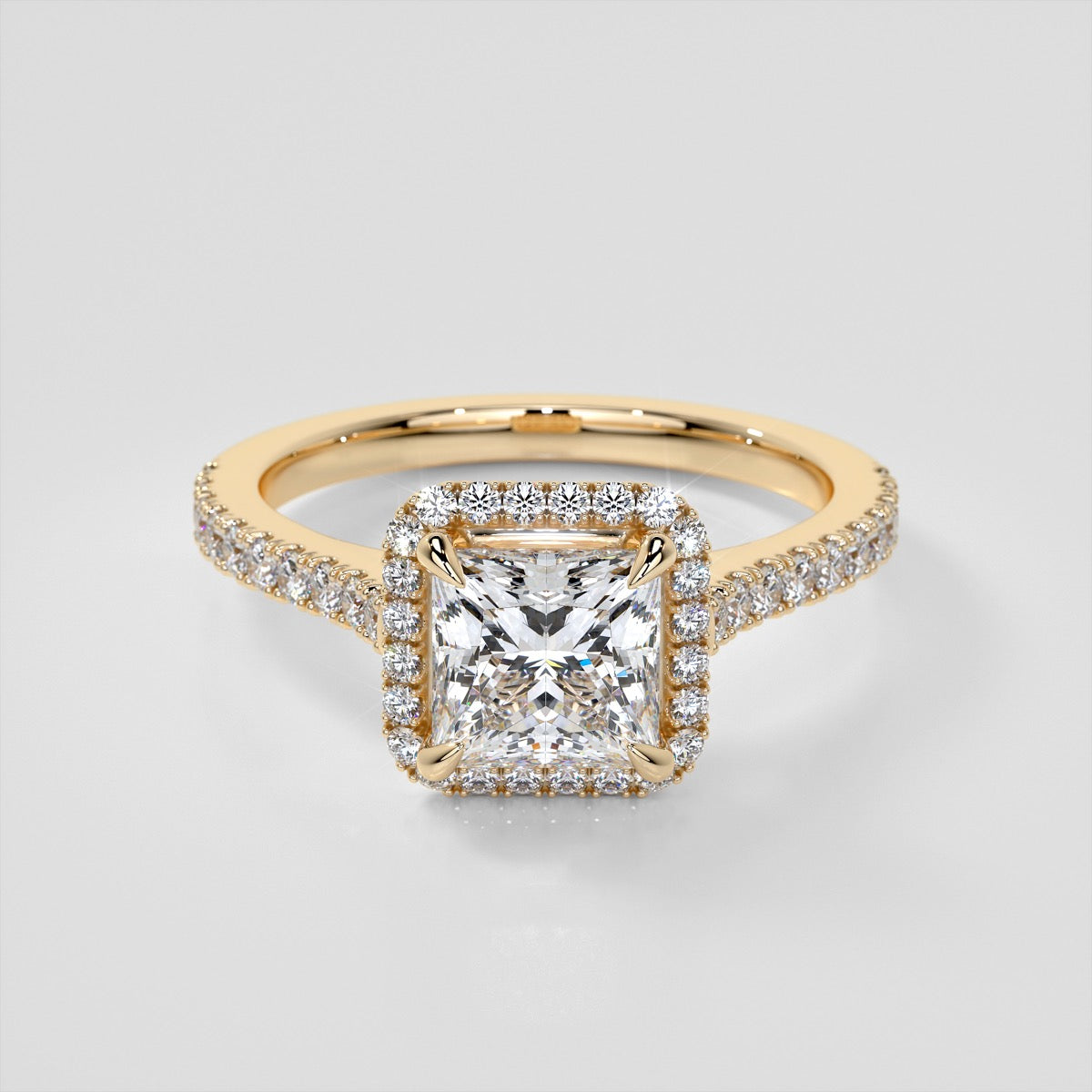 Princess Cut Halo Engagement Ring