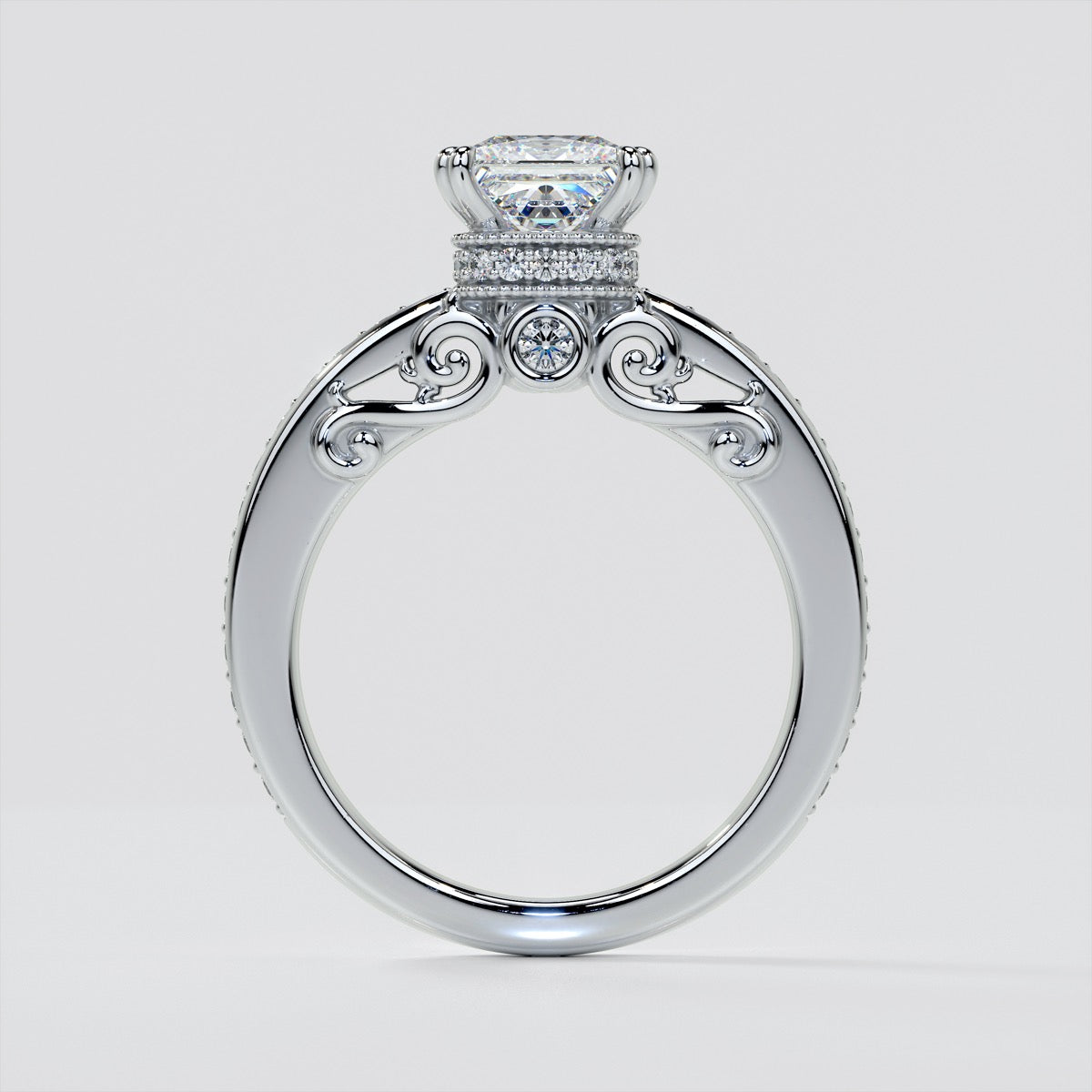 1.5Ct Princess Cut Lab Grown Diamond VVS Clarity | F-Color Engagement Ring in 18K White Gold
