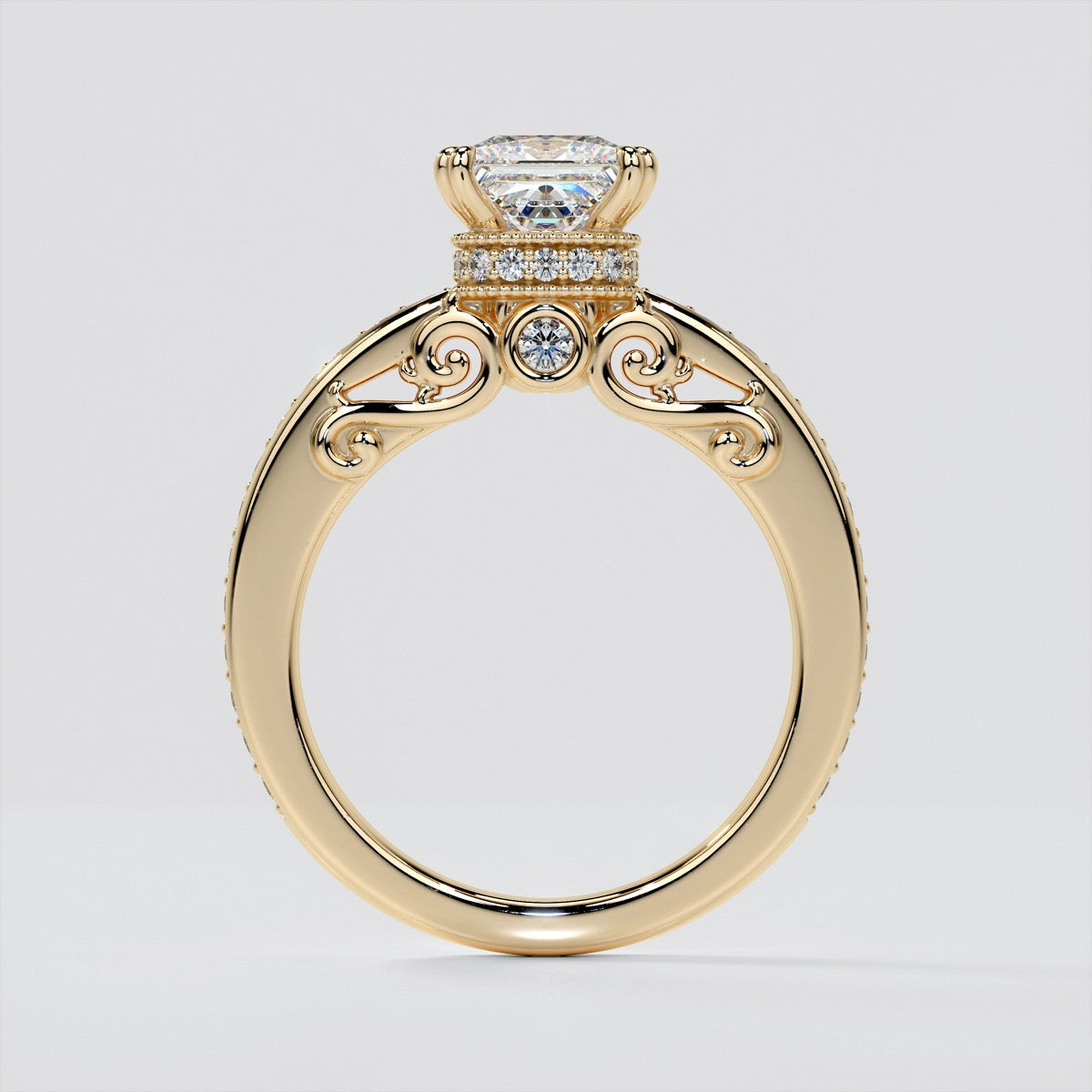 1.5Ct Princess Cut Lab Grown Diamond VVS Clarity | F-Color Engagement Ring in 18K White Gold
