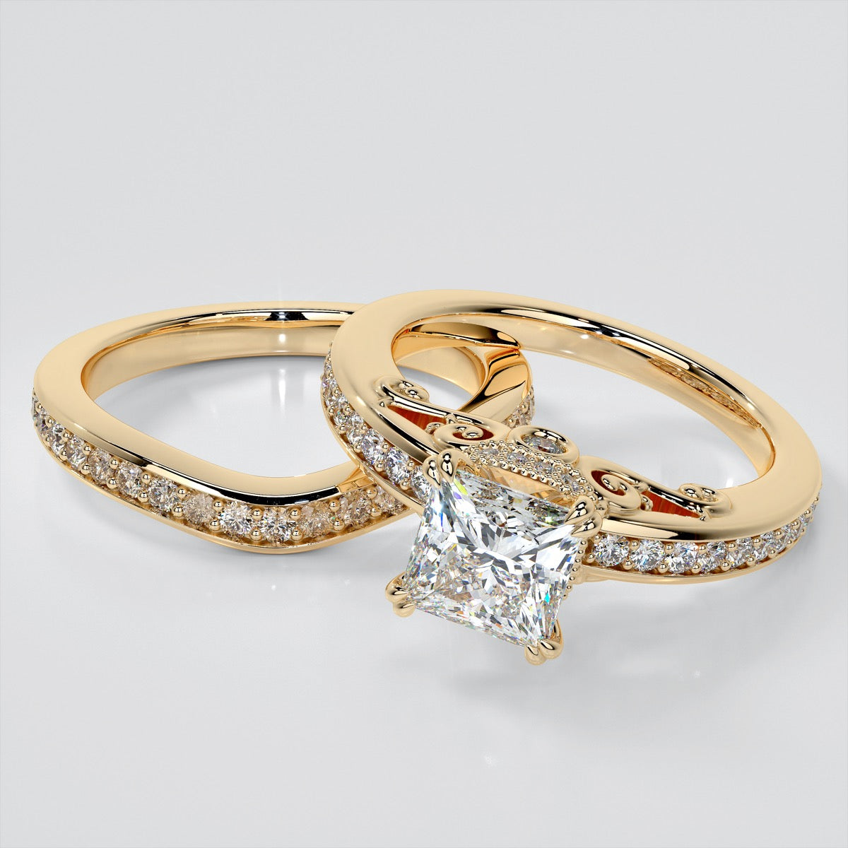 1.5Ct Princess Cut Lab Grown Diamond VVS Clarity | F-Color Engagement Ring in 18K White Gold