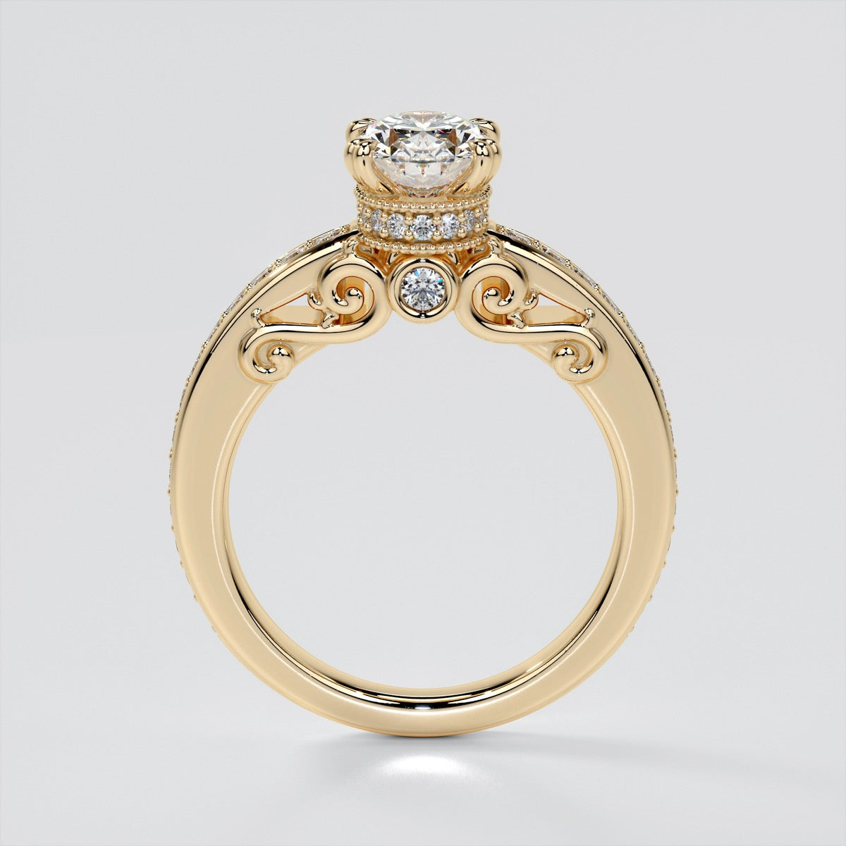 1.5Ct Oval Cut Lab Grown Diamond VVS Clarity | F-Color Engagement Ring in 18K White Gold