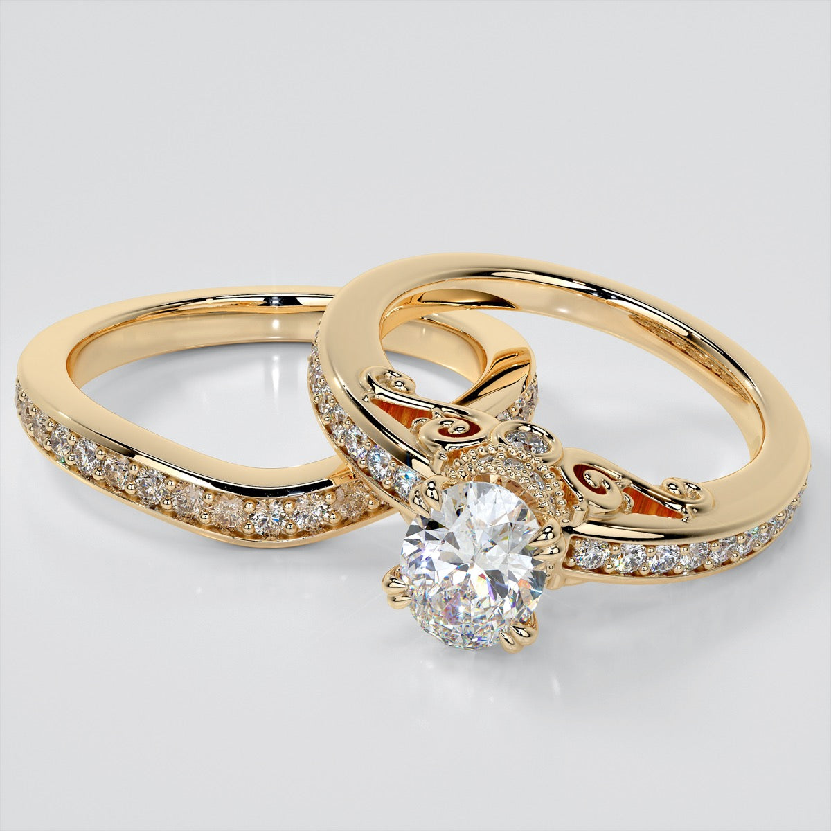 1.5Ct Oval Cut Lab Grown Diamond VVS Clarity | F-Color Engagement Ring in 18K White Gold