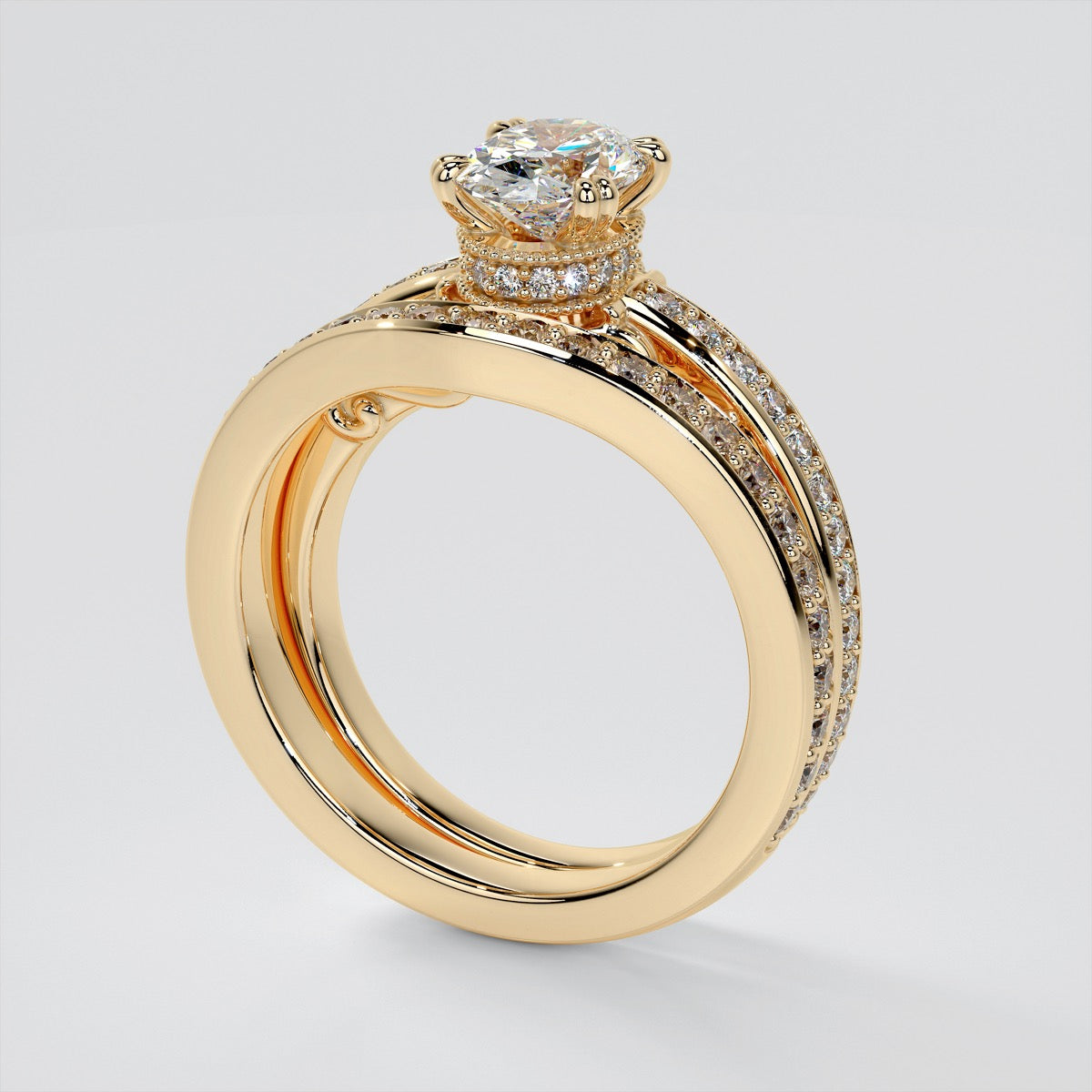 1.5Ct Oval Cut Lab Grown Diamond VVS Clarity | F-Color Engagement Ring in 18K White Gold