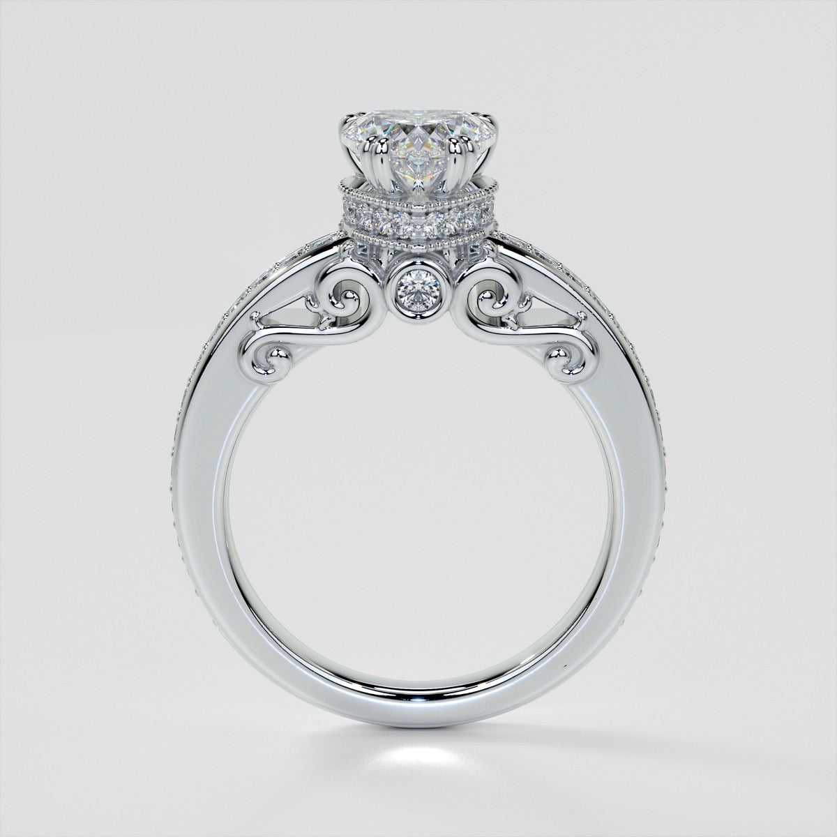 1.5Ct Heat Cut Lab Grown Diamond VVS Clarity | F-Color Engagement Ring in 18K White Gold