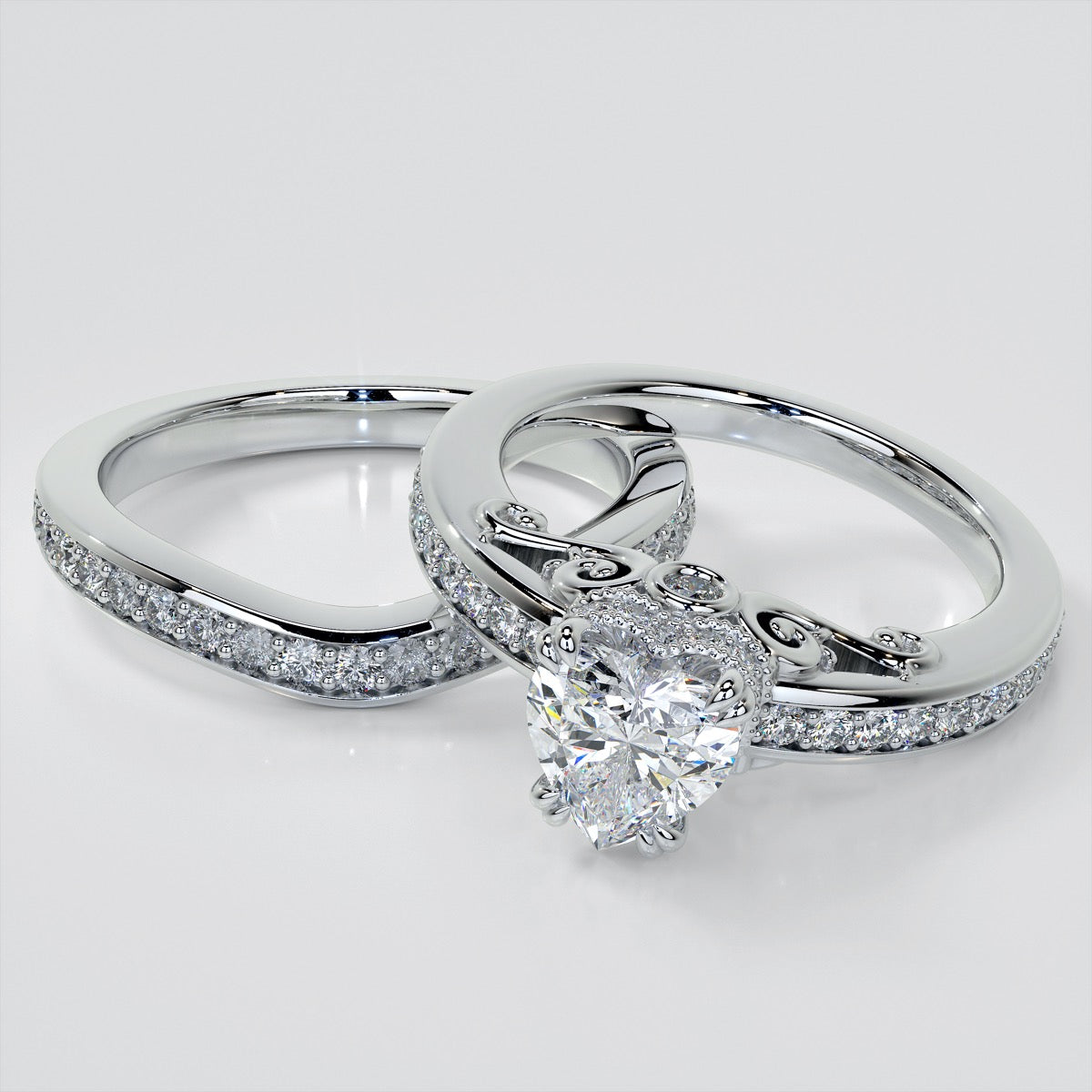 1.5Ct Heat Cut Lab Grown Diamond VVS Clarity | F-Color Engagement Ring in 18K White Gold
