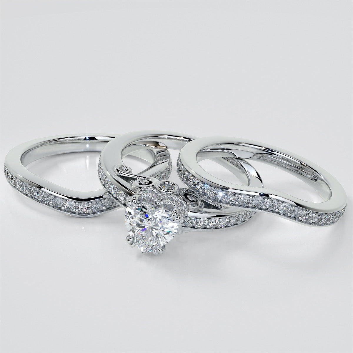 1.5Ct Heat Cut Lab Grown Diamond VVS Clarity | F-Color Engagement Ring in 18K White Gold
