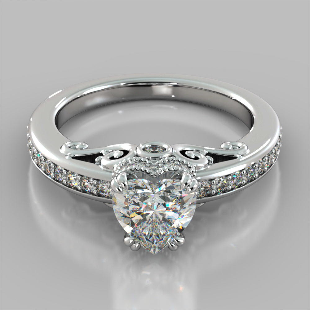 1.5Ct Heat Cut Lab Grown Diamond VVS Clarity | F-Color Engagement Ring in 18K White Gold