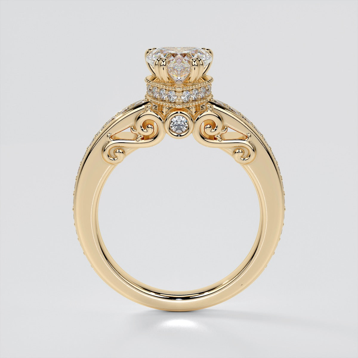 1.5Ct Heat Cut Lab Grown Diamond VVS Clarity | F-Color Engagement Ring in 18K White Gold