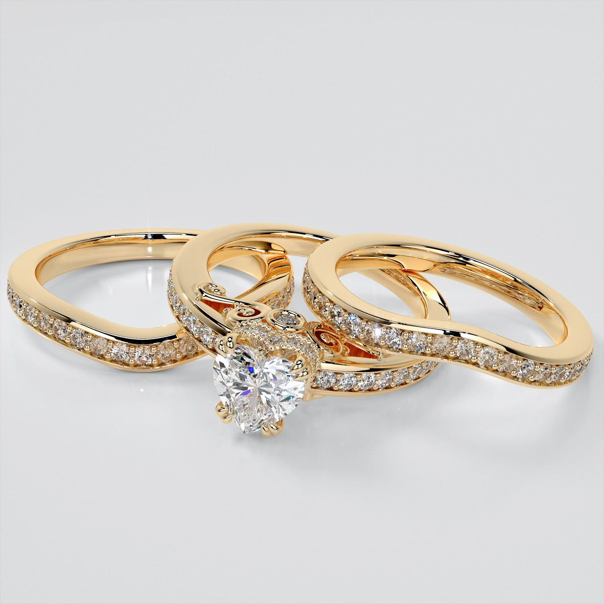 1.5Ct Heat Cut Lab Grown Diamond VVS Clarity | F-Color Engagement Ring in 18K White Gold