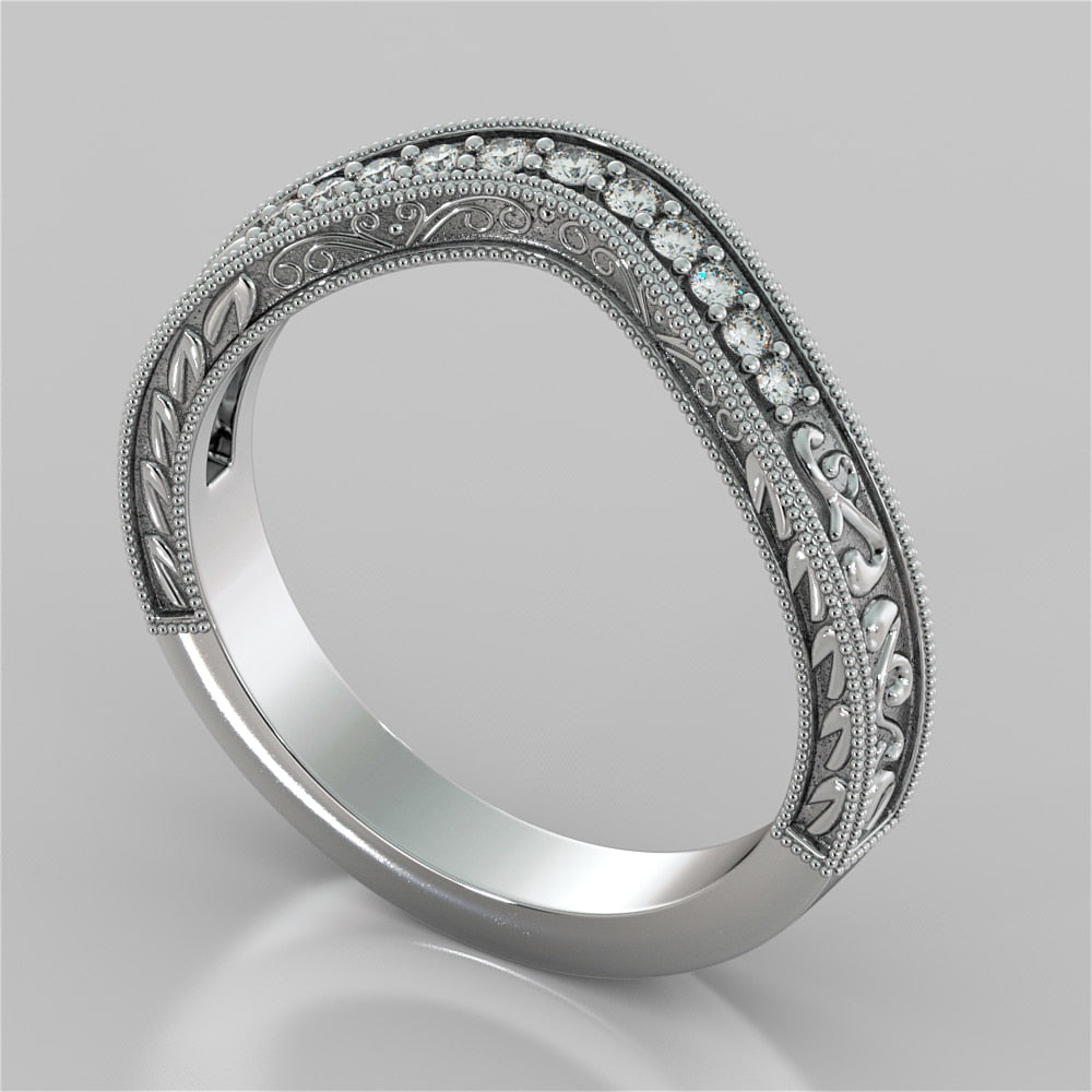 2.0Ct Emerald Cut Lab Grown Diamond Filigree Engagement Ring