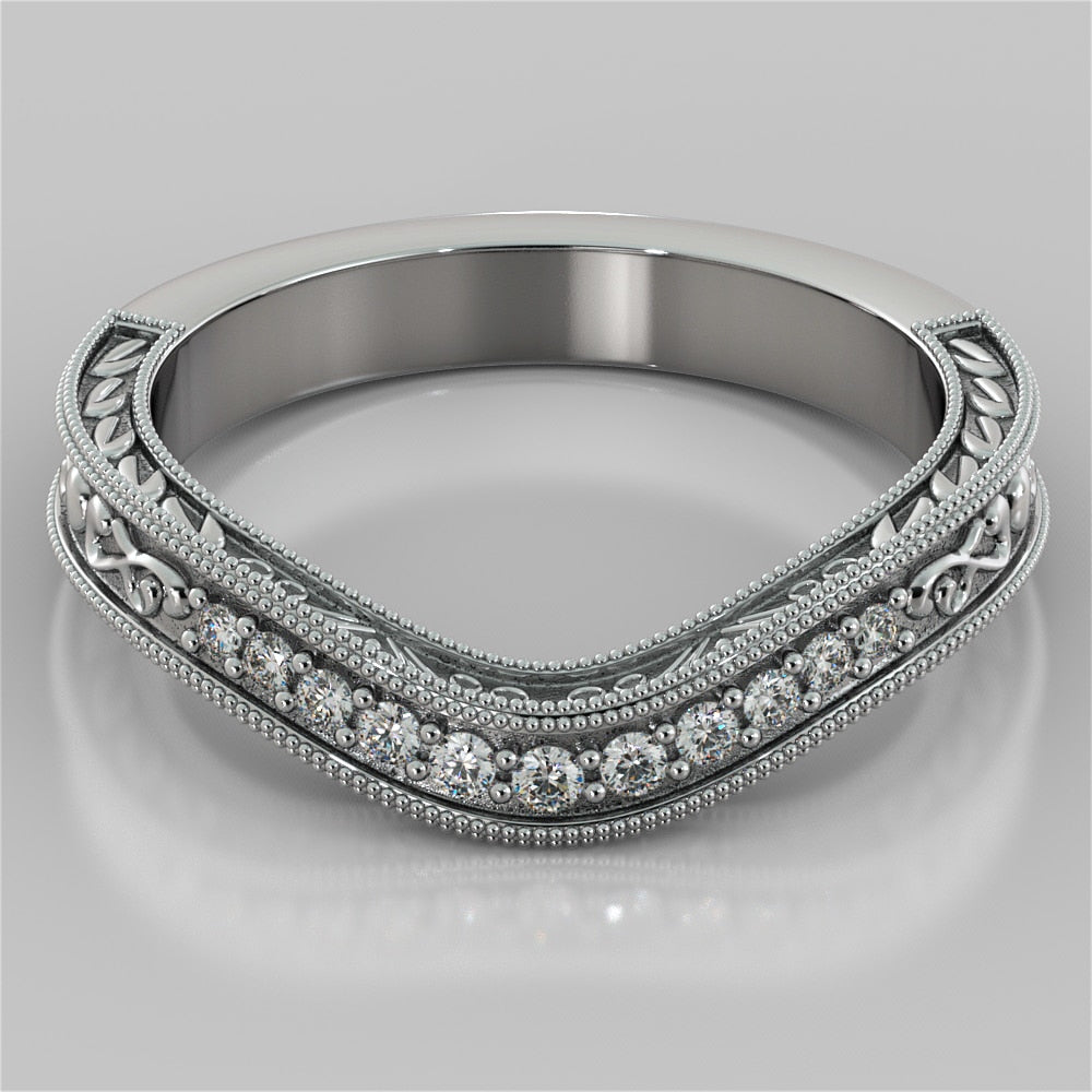 Emerald Cut Filigree Engagement Ring
