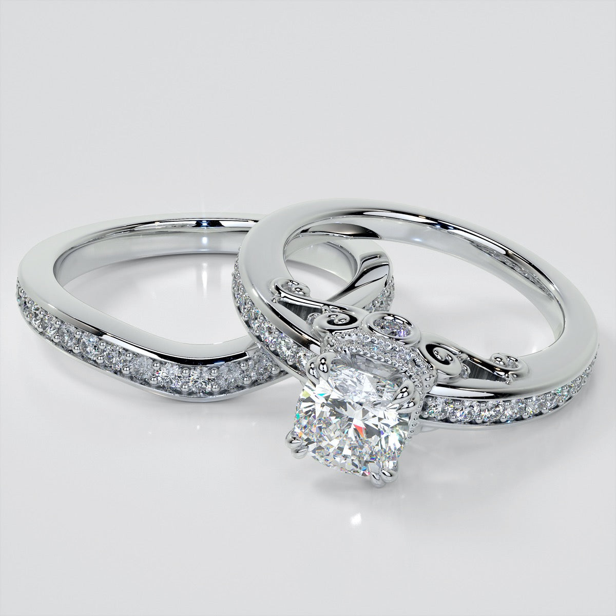 1.5Ct Cushion Cut Lab Grown Diamond VVS Clarity | F-Color Engagement Ring in 18K White Gold