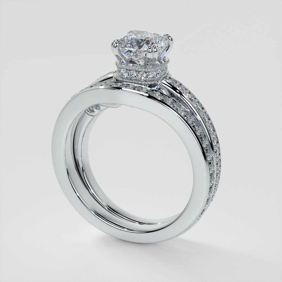 1.5Ct Cushion Cut Lab Grown Diamond VVS Clarity | F-Color Engagement Ring in 18K White Gold