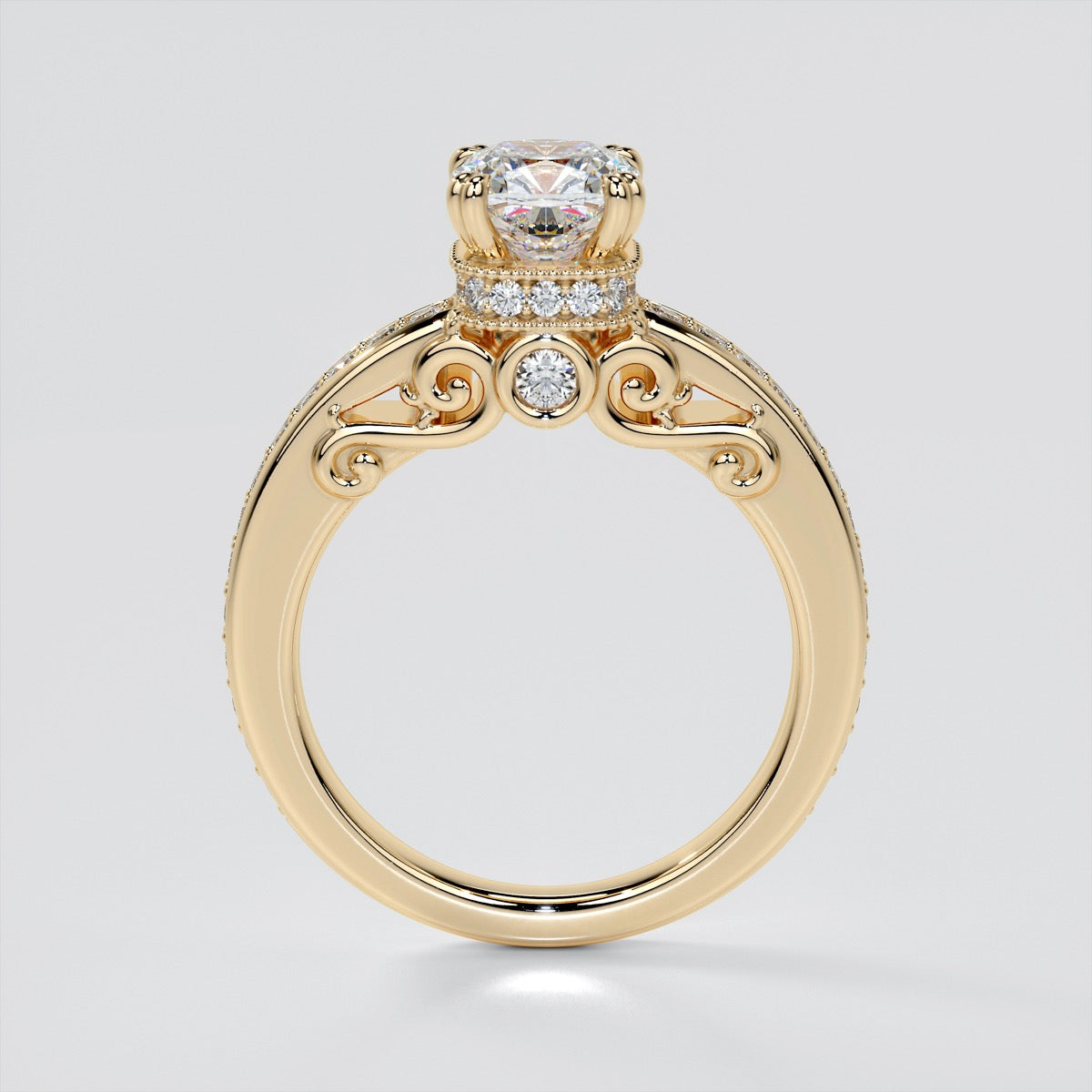 1.5Ct Cushion Cut Lab Grown Diamond VVS Clarity | F-Color Engagement Ring in 18K White Gold