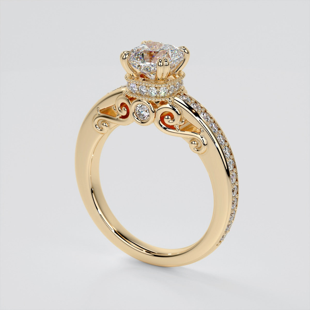 1.5Ct Cushion Cut Lab Grown Diamond VVS Clarity | F-Color Engagement Ring in 18K White Gold