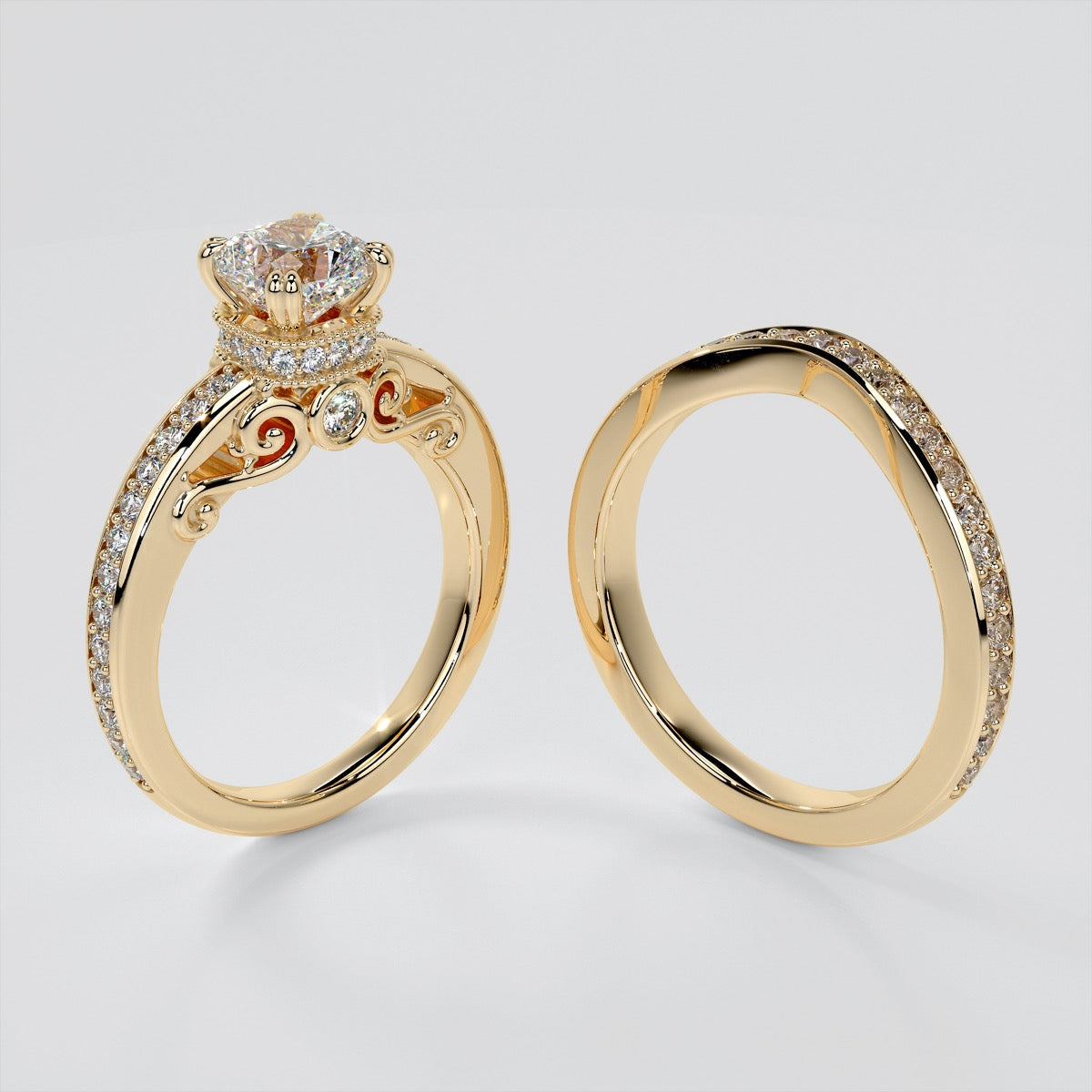 1.5Ct Cushion Cut Lab Grown Diamond VVS Clarity | F-Color Engagement Ring in 18K White Gold